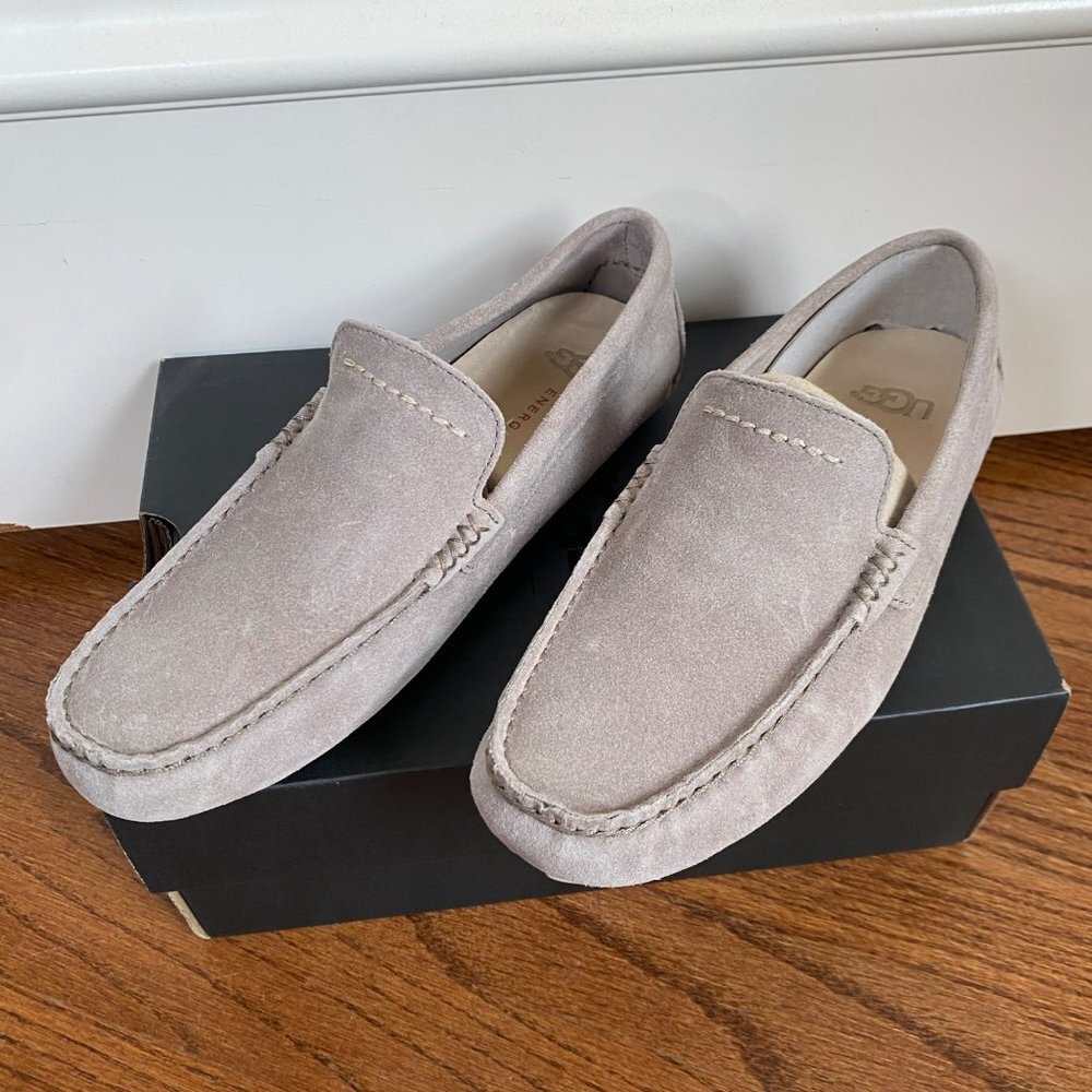 UGG Loafers Leather Suede Moccasins Henrick Gray Slip-ons Gray Mens Size 7 New - Picture 4 of 12